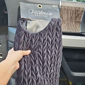 The Christmas Shoppe Black Velour Textured Tree Skirt.